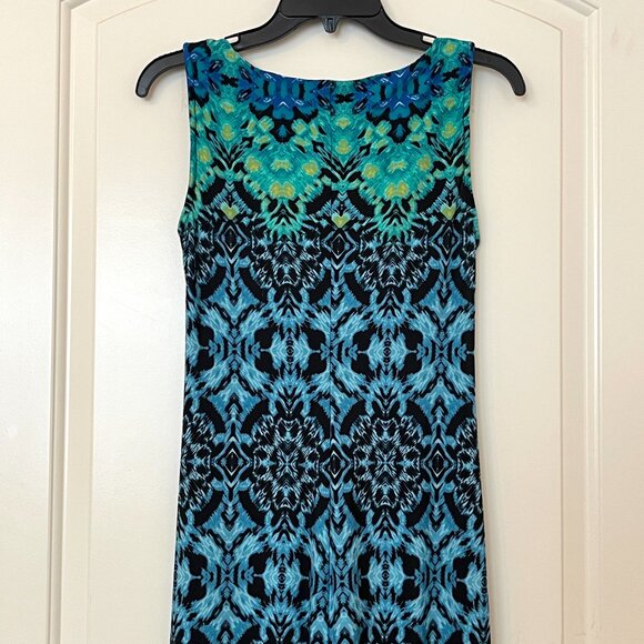 Draper's & Damon's Petites Dress 8P Bead Trim Sleeveless Maxi V Neck - Picture 6 of 9